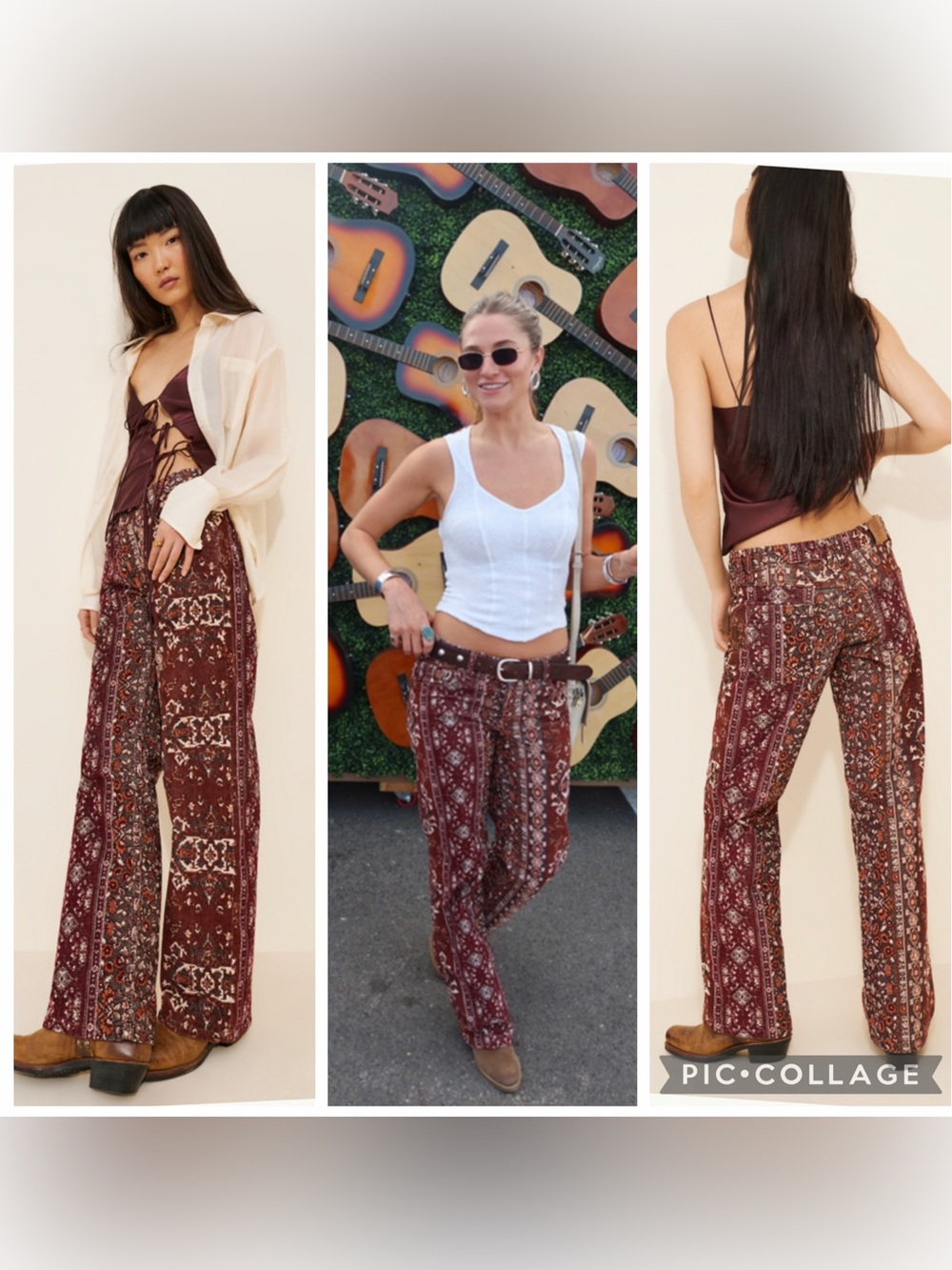Free People We the Free Tennessee Low Rise Printed Corduroy Boyfriend Jeans 31